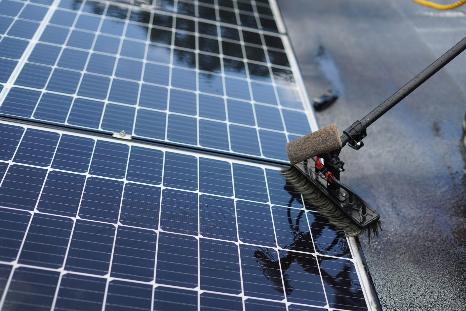 Solar panel and skylight cleaning
